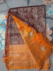 Exquisite Silk Saree with Peacock Motif