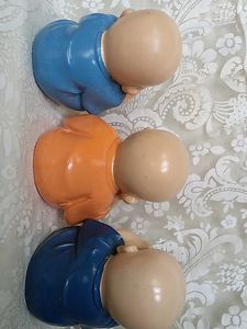 Set of 3 Adorable Monk Figurines