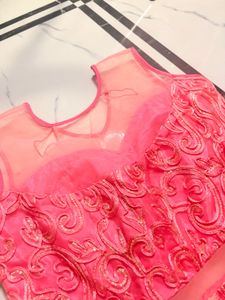 Stunning Coral Embroidered Gown