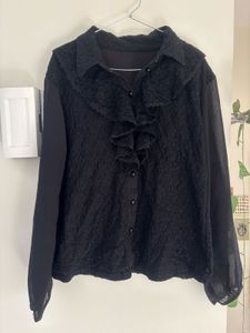 Black Ruffled Blouse