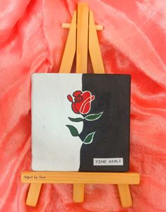 Handmade Mini Rose Painting - Time Heals