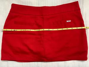 Chic Red Mini Skirt With Builtin Shorts
