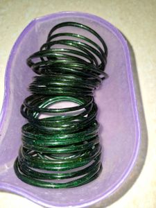 set of Green Glass Bangles