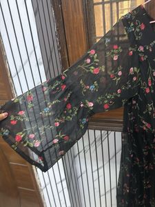 Black Floral Sheer Maxi Dress