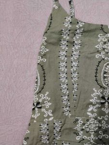 Sage Green Button-Down Midi Dress