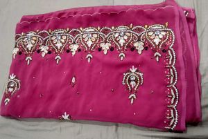 Beautiful Pink Embroidered Saree