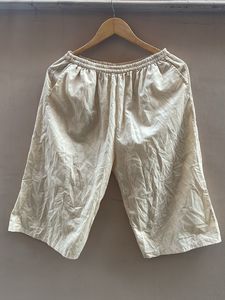 Cream Linen Palazzo Pants