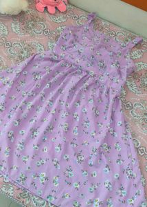 Lavender Floral Backless Dress