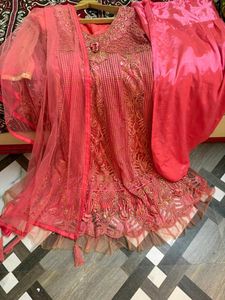 Elegant Peach Embellished Dress