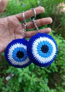 Handmade Evil Eye Keychain Set