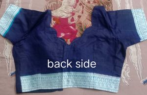 Beautiful Blue Saree with Silver thread Work
