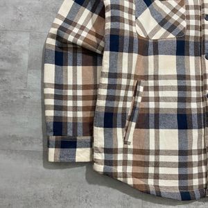 Men's Plaid Flannel Lined Shirt Jacket