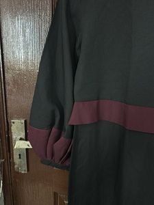 Black Dress with Maroon Accents
