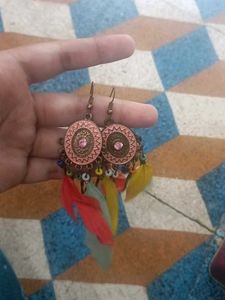 Boho Feather Dangle Earrings