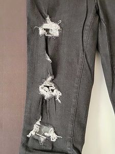 Stylish Distressed Black Jeans