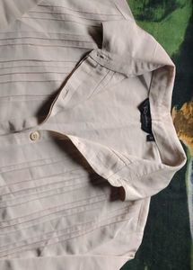 Classic Pleated Button-Up Blouse