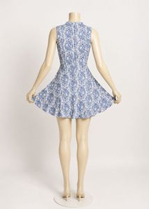 Blue &amp; White Patterned Fit &amp; Flare Dress