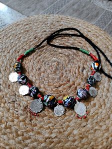 Rare Vintage Millefiori Beads And Coin Boho Choker