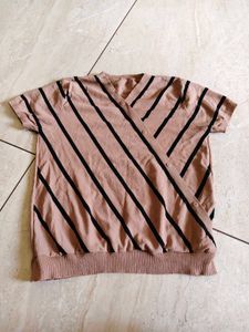 Stylish Striped Wrap Top
