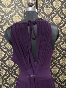 Elegant Purple Maxi Dress with Embellished Waist