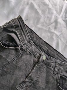 Denim Jeans with Pearl Embellishments