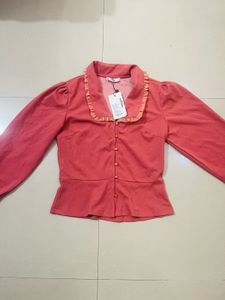 Peach Peplum Blouse