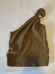 Chic Textured Asymmetrical Top woth Gold Cuff