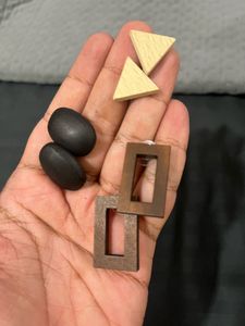 Designer Wooden Earrings (Set of 6)