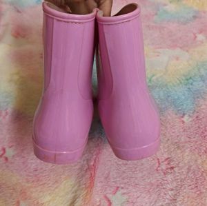Pink Butterfly Rain Boots