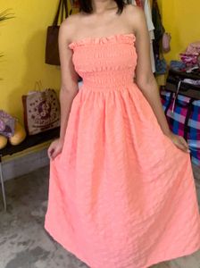 Smocked Strapless Maxi Dress