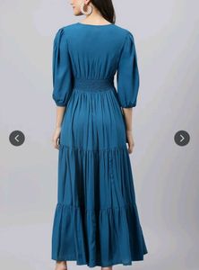 Elegant Teal Tiered Maxi Dress