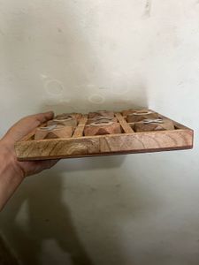 Wooden Tic-Tac-Toe Game Board Show piece
