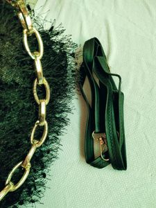 Black Fur Sling Bag