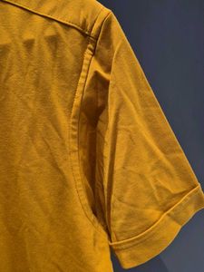 Stylish Men's Mustard Short Sleeve Shirt