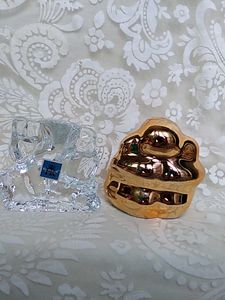 Ganesha Idols - Clear Crystal &amp; Gold
