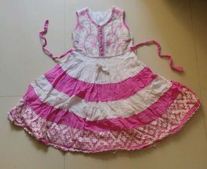Cute Pink & White Girls Dress