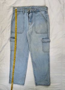 Light Wash Cargo Jeans