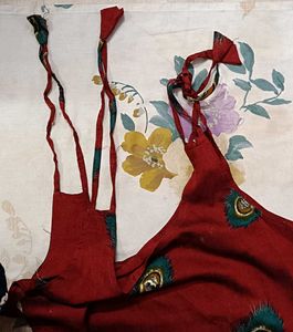 Boho Chic Peacock Feather Print Maroon Kurti