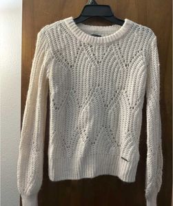 Cream Knit Pullover Sweater