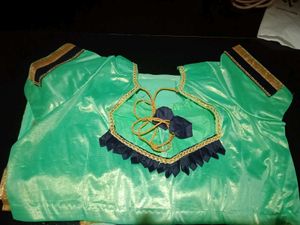 Stunning Teal Saree with Gold Border