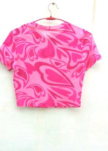 Pink Swirl Crop Top 🩷🍒