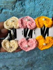 cute crochet hair clips 🧶🎀✨