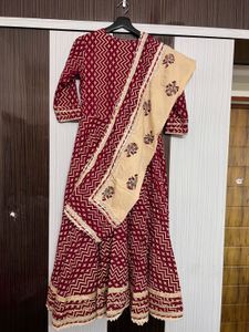 Beautiful Maroon Kurta Set with Dupatta
