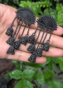 Exquisite Oxidized Jhumka Earrings