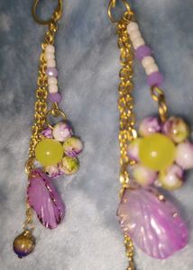 handcrafted Boho Flower &amp; Shell Dangle Earrings