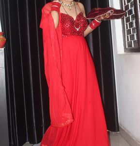 Beautiful red Gown Perfect For Karwachauth