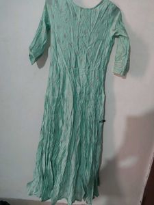 flarred Stunning Teal Kurta with Sequins