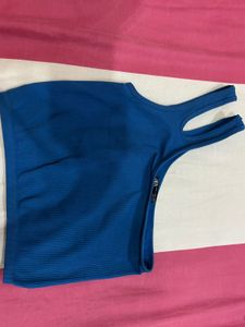 Zara’s Electric Blue One-Shoulder Top