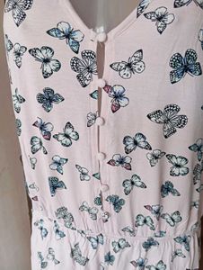 Pink Butterfly Print Romper