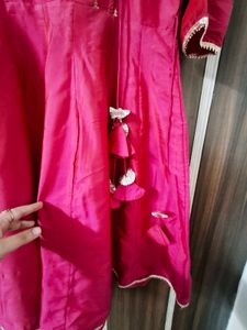 Red Embroidered Kurta Set